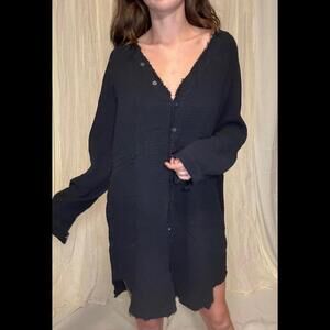 Stylish Black Button-Up Long Sleeve Shirt